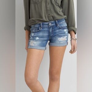 AE Distressed Blue Jean Shorts - American Eagle